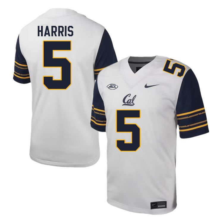 Men #5 Marcus Harris California Golden Bears ACC Conference College Football Jerseys Stitched Sale-W